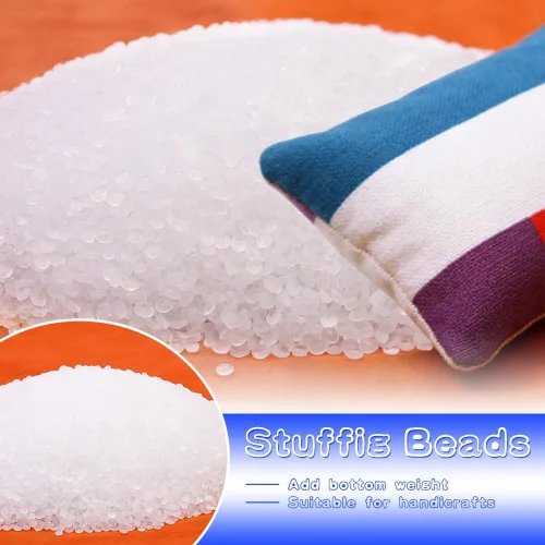 Vista 4 de Cuentas de relleno de pellets de polietileno de 10.6 onzas, cuentas de relleno de plástico, bolitas de polietileno con peso para rellenar