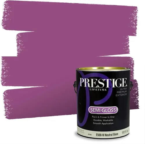 Vista 125 de PRESTIGE Pinturas de pintura interior e imprimación en uno, 1 galón, plano, combinación comparable de Sherwin Williams* Kimono Violet*