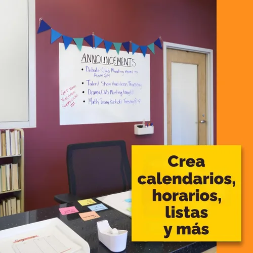 Vista 7 de Post-it DEF8x4, película para pizarra de borrado en seco, para paredes, puertas, mesas, pizarras, y más, removible, a prueba de manchas, fácil