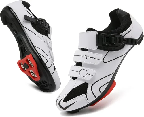 Vicogn Zapatos de ciclismo para hombre y mujer, compatibles con pedales de bicicleta de interior Peloton, zapatos de bicicleta de carretera