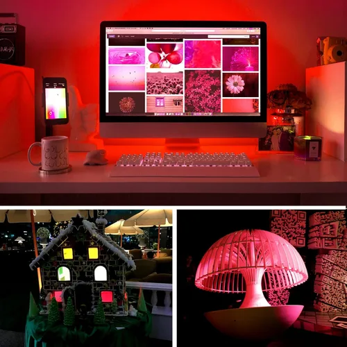 Vista 2 de Panel LED flexible, hoja de panel electroluminiscente EL, cinta cortable y suave para máscara, cosplay, decoración de fiesta, bricolaje - parpadeo