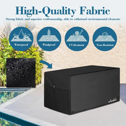 Vista 2 de Cubierta para Caja de Cubierta - Poliéster Oxford 600D Extra Resistente, Cubierta para Caja de Cubierta 100% Impermeable 52" L x 26.7" A x 26.7" Al