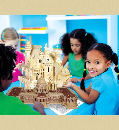 Vista 7 de Puzzled Rompecabezas 3D The US Capitol Building Wood Craft Kit de modelo de construcción educativo DIY juguete de madera ensamblar