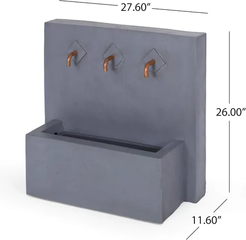 Vista 8 de Christopher Knight Home Fuente Cody para exteriores, gris claro