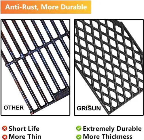 Vista 5 de GRISUN Rejillas de parrilla para Pit Boss serie 820, Pro Series 850 Parrillas de pellets de madera, rejillas de hierro fundido resistentes