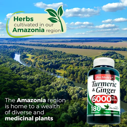 Vista 8 de FITO MEDIC'S Laboratorio Suplemento de cúrcuma y jengibre 180 Caps s.
