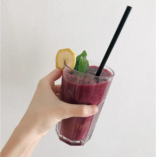 Vista 5 de Pajitas biodegradables compostables envueltas individualmente, pajitas negras desechables de ácido poliláctico (PLA) a base de plantas