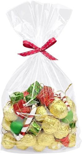 Vista 13 de Morepack Bolsas de Celofán de 16 x 24 pulgadas para Cestas de Regalo, Bolsas de Cestas de Celofán Transparente, 10 piezas (planas, sin fondo)