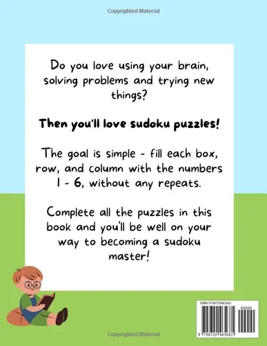 Vista 2 de My First Sudoku Book 40 6x6 Sudoku Puzzles + Solutions Easy Sudoku for Kids Ages 6 - 8, Beginner Sudoku Puzzles, Easy Sudoku Puzzle Book for