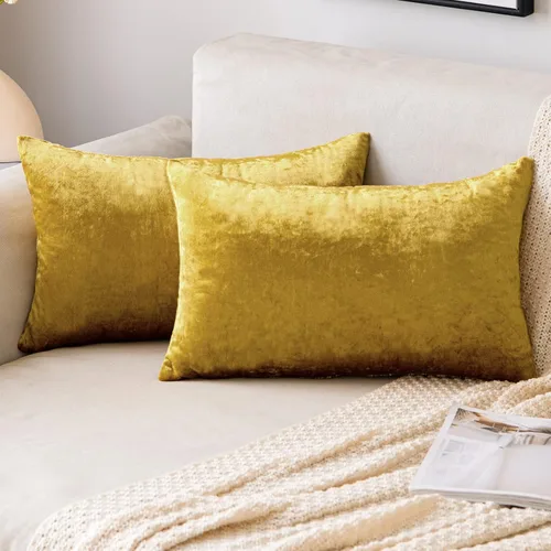 Vista 52 de EMEMA - Paquete de 2 fundas de almohada de terciopelo decorativas, fundas de cojín cuadradas suaves y sólidas para sofá, dormitorio, silla, Verde