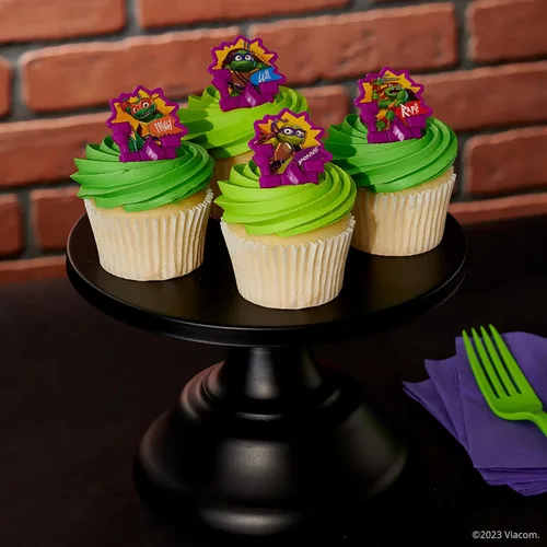 Vista 11 de DecoPac Anillos de poder de tortugas ninja mutantes adolescentes, decoraciones de cupcakes para fiestas de cumpleaños, pasteles y celebraciones