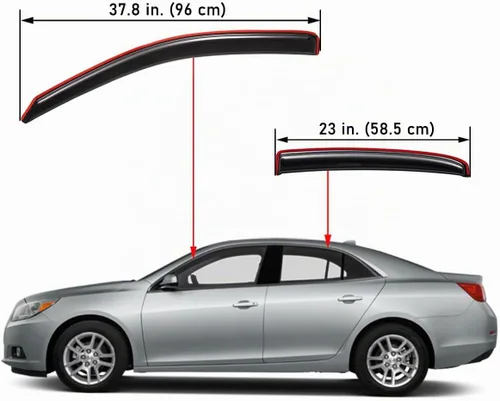 Vista 2 de Lightronic Visera de ventana de ventilación automática con clip extra duradero, compatible con Chevrolet Malibu 2013-2015, Malibu Limited 2016