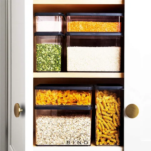 Vista 6 de BINO Recipientes herméticos para almacenamiento de alimentos con tapas, 0.9 cuartos de galón27.7 fl oz, color negro - Recipientes herméticos
