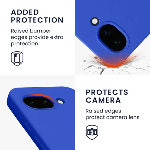 Vista 787 de kwmobile Funda Compatible con Google Pixel 6 Pro - Funda de teléfono de silicona TPU con acabado suave - Azul Arrecife