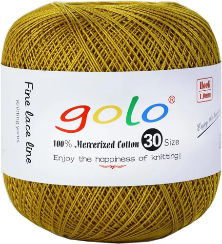 Vista 60 de Golo 3 bolas de hilo de ganchillo tamaño 30, hilo de bordar y lana para tejer a mano para calados 045