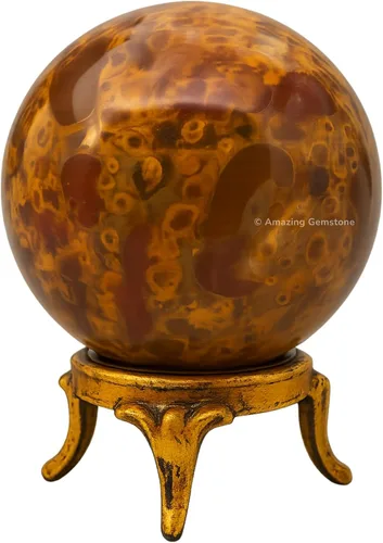 Vista 28 de Amazing Gemstone Bola de cristal de Amazonita con soporte, bolas de meditación de esfera de cristal de 2 pulgadas para brujería y bolas decorativas