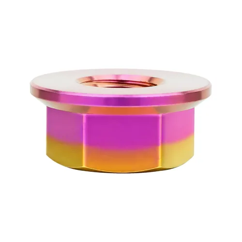 Vista 150 de Juego de 6 tuercas hexagonales de titanio DIN6923 M5 M6 M8 M10 M12 M14 M16 (paso M6 0.039 in, titanio normal)