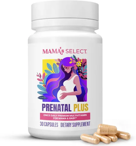 Vitaminas Prenatales de Mama's Select para Mujeres – Libres de Alérgenos, Amigables con MTHFR, Ácido Fólico Metilado y Vitaminas B, Fáciles