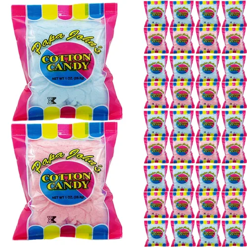 Vista 12 de Fruidles Suministros de sabores de fiesta de algodón de azúcar azul y rosa, golosinas de cumpleaños para niños, kosher, bolsa de 1 onza