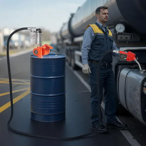 Vista 8 de VEVOR Bomba de transferencia de combustible, 12 V CC 10 GPM, kit de bomba de transferencia diésel portátil, con boquilla de apagado automático