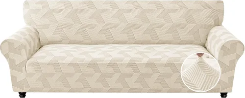 Vista 12 de JIVINER - Juego de 2 fundas elásticas para sillas de comedor, fundas geométricas de jacquard para sillas de comedor, fundas lavables para sillas