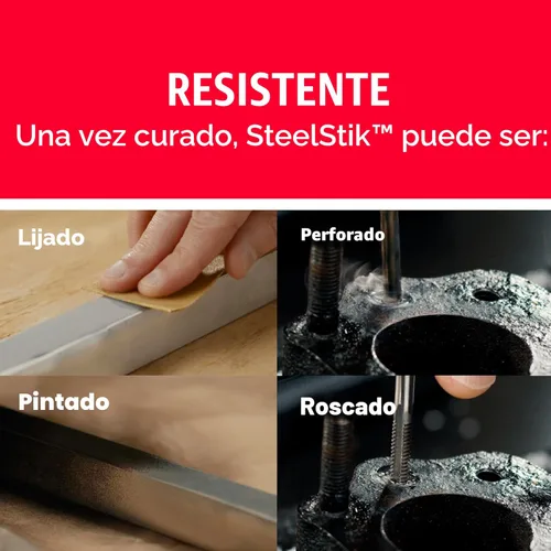 Vista 6 de Masilla epóxica reforzada con acero de 2 onzas, de la marca J-B Weld SteelStik 8267