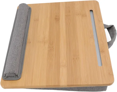 Vista 4 de Laptop Table Multifunction Ergonomic Lap Desk Bed Tray with Soft Cushion for Reading Writing Working Travel Lightweight Portable Sturdy Durable Safe