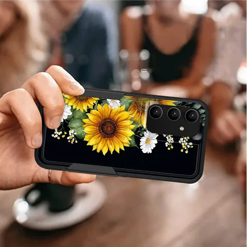 Vista 275 de Funda para Galaxy A14 5G, resistente de doble capa híbrida de policarbonato duro, goma suave, a prueba de golpes, funda protectora resistente