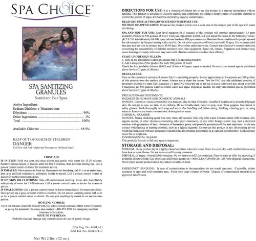 Vista 3 de SpaChoice Paquete desinfectante para bañera de hidromasaje, gránulos de cloro (2 libras) + choque (2 libras)