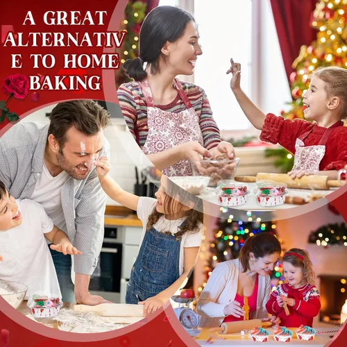 Vista 6 de Ziliny Juego de 100 moldes para pasteles en forma de corazón con tapas, mini moldes de papel de aluminio para tartas de San Valentín, 3.4 fl oz/3.4