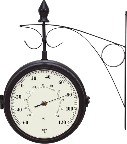 Vista 2 de Mark Feldstein & Associates Wild Wings - Reloj y termómetro de estación de metal, ramo de verano, 14 pulgadas