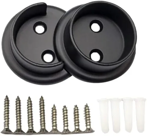 Vista 32 de QCAA Juego de soportes de barra de armario de metal sólido resistente, 1-3/8'', blanco mate, 4 pares, fabricado en Taiwán