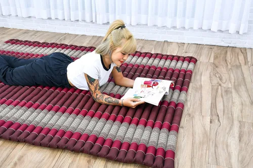 Vista 604 de Leewadee colchón tailandés enrollable para cama de invitados, tapete de yoga, para masaje tailandés, ecológico, orgánico y natural.