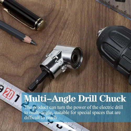 Vista 3 de Destornillador de ángulo recto de 105 grados, adaptador de accesorio de extensión de taladro con enchufe magnético hexagonal de 1/4 pulgadas