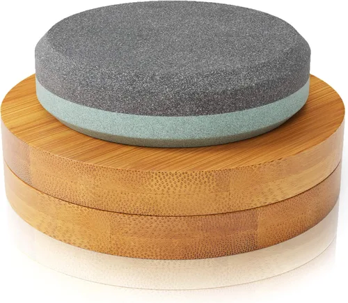 Sharp Pebble Puck/Disk - Axe/Hatchet Large Sharpening Stone- Whetstone Blade & Tool Sharpener- Dual Grit Multipurpose Waterstone Sharpener with