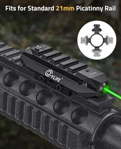 Vista 3 de CVLIFE Laser Sight for Rifle, Low Profile Rechargeable Picatinny Rifle Laser Sight with Strobe Mode