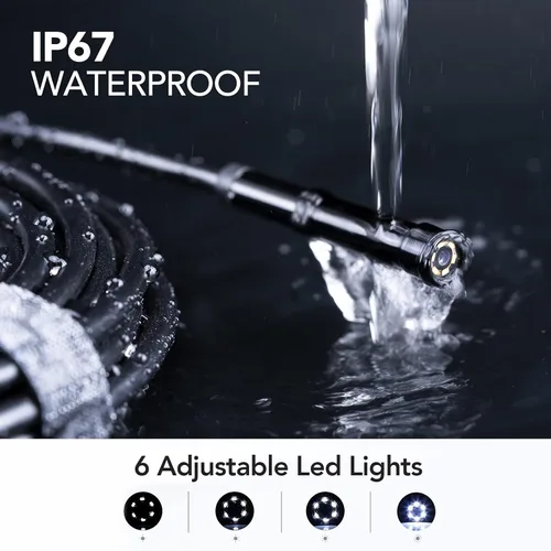 Vista 6 de DEPSTECH - Endoscopio industrial de 5.5 mm, cámara de inspección de boroscopio digital HD 1080P con pantalla de 4.3 pulgadas, cámara serpiente