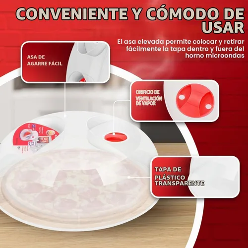Vista 7 de Flexzion Funda pequeña de 10 pulgadas para salpicaduras de microondas, sin