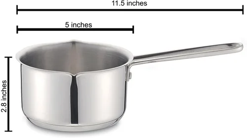Vista 2 de Cuisinox Cacerola pequeña de acero inoxidable con boquilla de vertido, 3 x 4.7 pulgadas (26 onzas)
