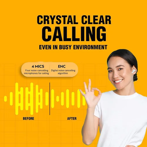 Vista 6 de QCY T13 Auriculares inalámbricos verdaderos Bluetooth 5.1 Auriculares con control táctil con estuche de carga Auriculares estéreo impermeables Blanco