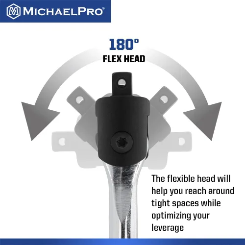 Vista 3 de MichaelPro Barra disyuntora de extensión de 1/2 pulgada x 24 pulgadas, acero Cr-V premium MP007006