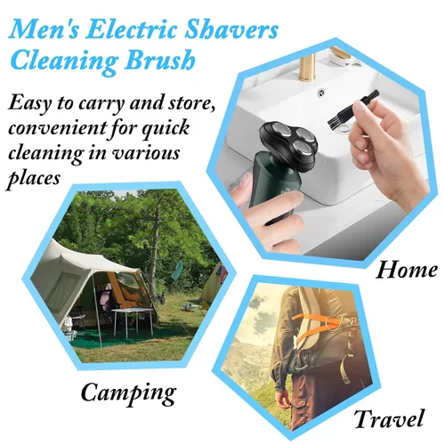 Vista 7 de 24 piezas de afeitadoras eléctricas para hombre, cepillo de limpieza de doble cara, cepillo limpiador de cepillo de pelo, herramienta pequeña