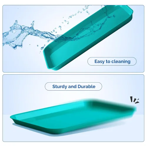 Vista 6 de JMU 20 Piezas Bandejas Dentales a Granel Autoclavables de Plástico para Procedimientos Planas, Bandeja de Configuración de 13.25" X 9.75", Tamaño B
