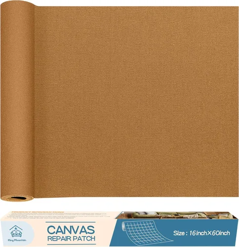 Vista 39 de KING MOUNTAIN Parche de reparación de lona de 9 x 11 pulgadas, 2 piezas, parche de tela impermeable autoadhesivo para sofás, tiendas de campaña