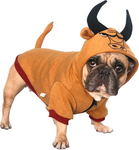 Vista 6 de iChoue - Disfraces para perros, suéteres divertidos, abrigos de invierno, sudaderas con capucha, Frenchie Pitbull Corgi, Pug Inglés, cachorro, S