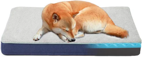 Vista 17 de Cama ortopédica de espuma viscoelástica para perros, camas refrescantes para perros medianos, camas lavables para mascotas para jaula con funda