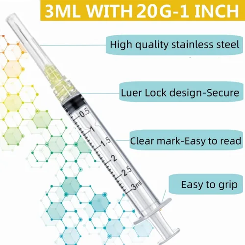 Vista 2 de HaBeuniver Luer Lock - Herramientas dispensadoras de jeringas de laboratorio de calibre 20 de 1 pulgada para investigación científica, experimentos