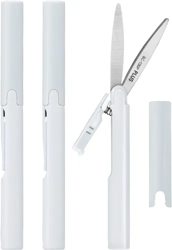 Vista 12 de Plus Tijeras Compactas Estilo Bolígrafo Twiggy con Tapa, Blanco