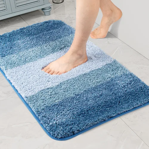 Vista 13 de Walensee - Tapete de baño antideslizante, absorbe el agua, de microfibra suave, peluda, lavable a máquina, para regadera, 20 x 32 pulgadas, marrón