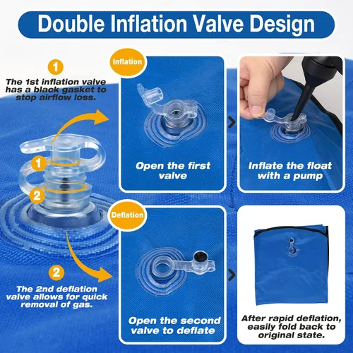 Vista 4 de Pet Soft Balsa flotante para perros – Flotador inflable de natación para perros para el verano (hueso azul)